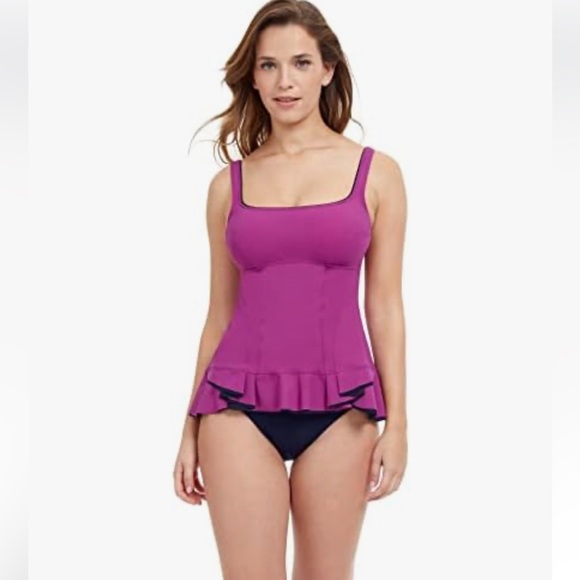 Profile By Gottex Other - Profile by Gottex Women's Standard Belle Curve Square Neck Tankini top